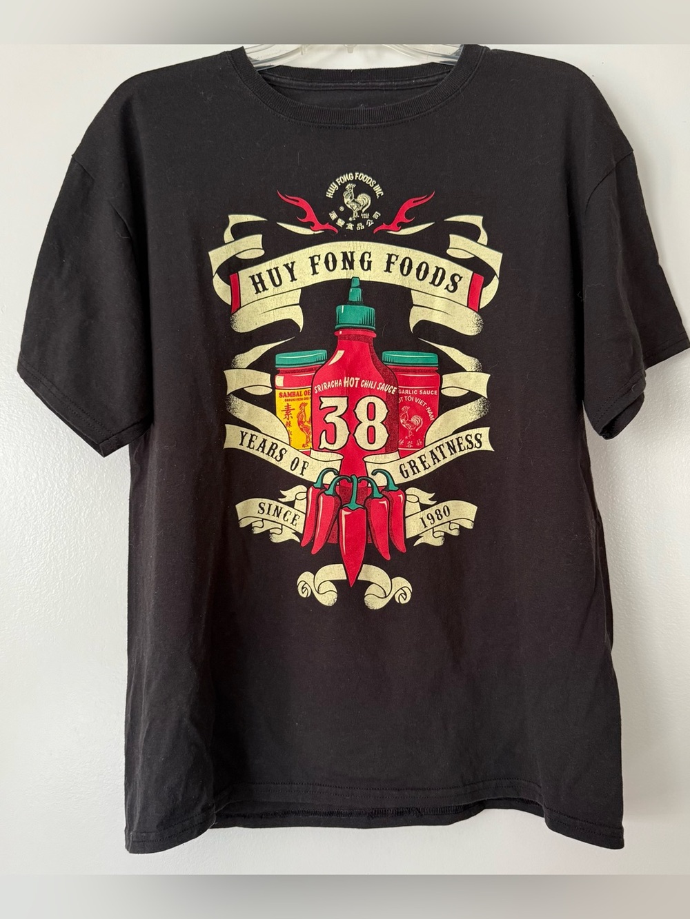 Huy Fong Foods 2018 Promo Shirt “38 Years Of Greatness” Sriracha Shirt Medium
